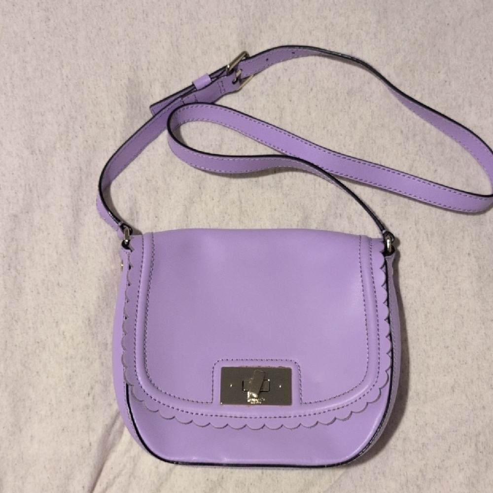 kate spade Lavender Scalloped Leather Crossbody Bag